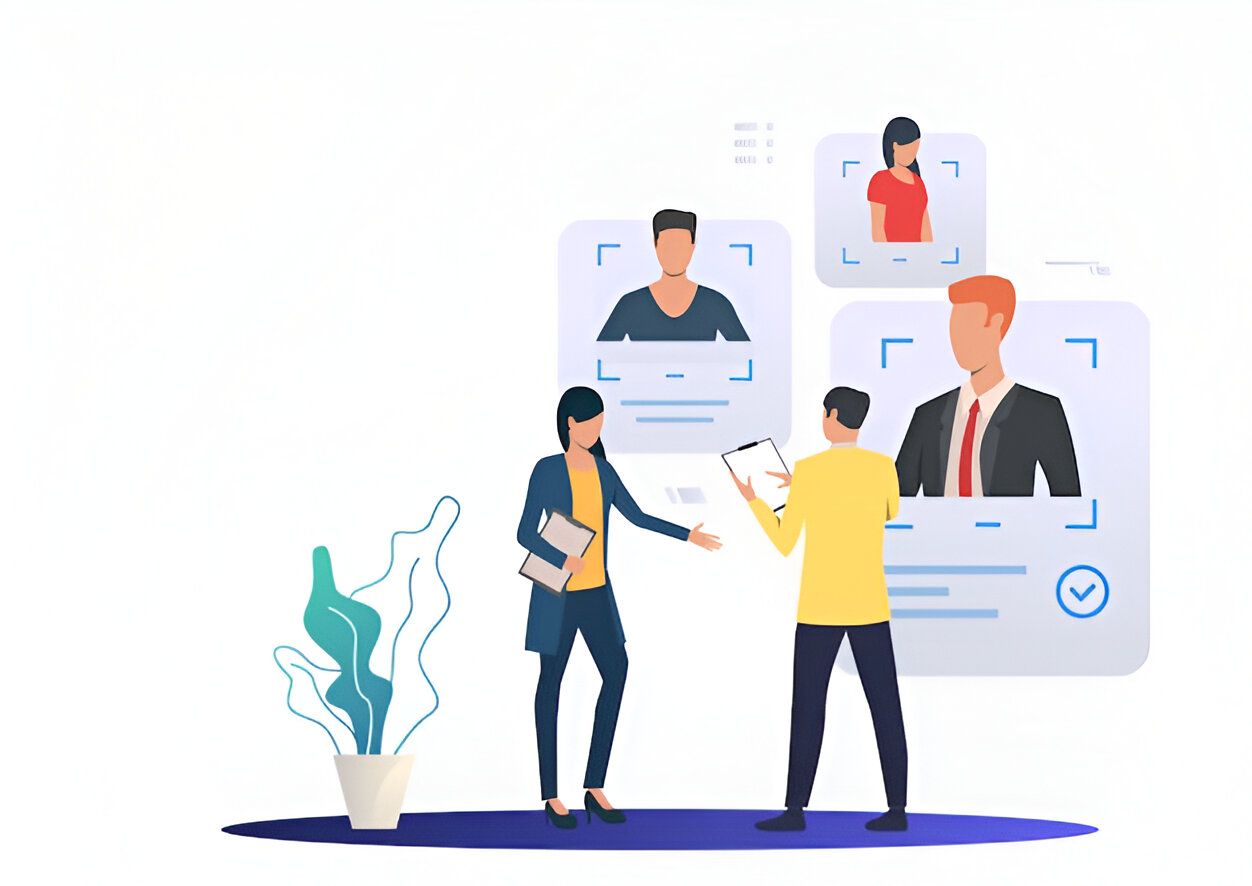 Professional team member in dark clothing